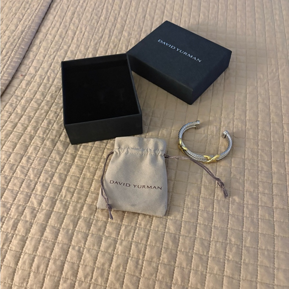 David Yurman Silver and Gold Cable Bracelet